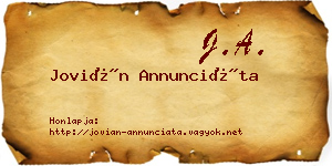 Jovián Annunciáta névjegykártya